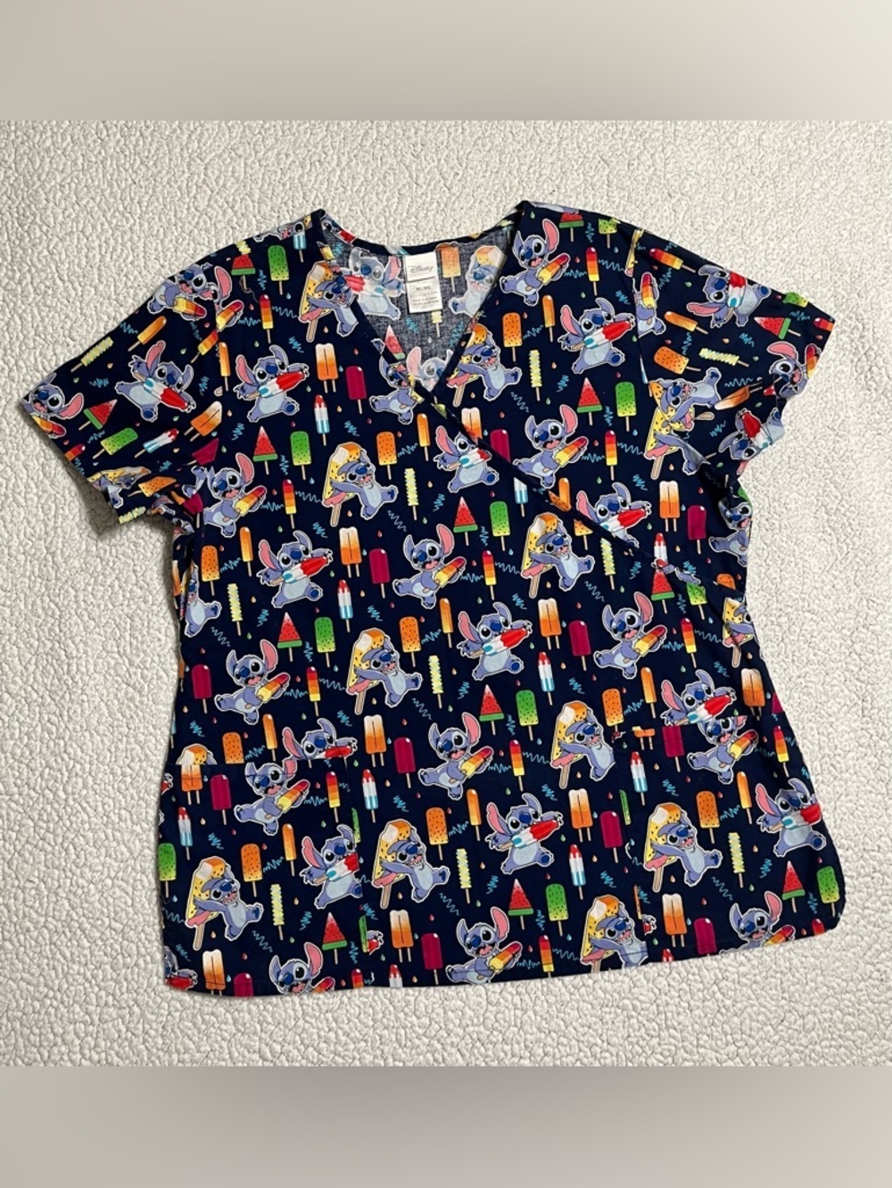 Disney Stitch Women's Graphic Scrub Top